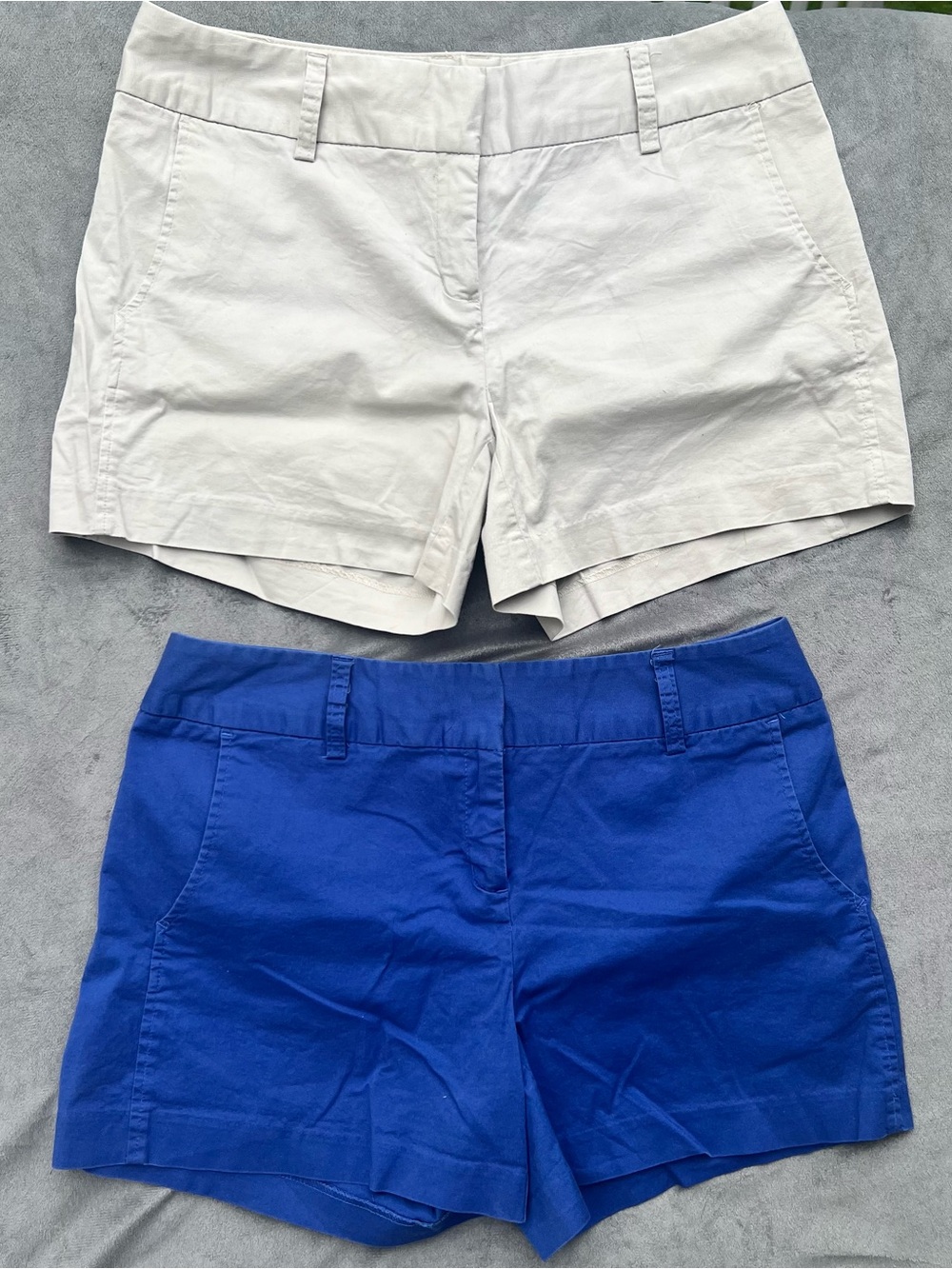 Daisy Fuentes Cream & Blue Cotton Shorts Duo